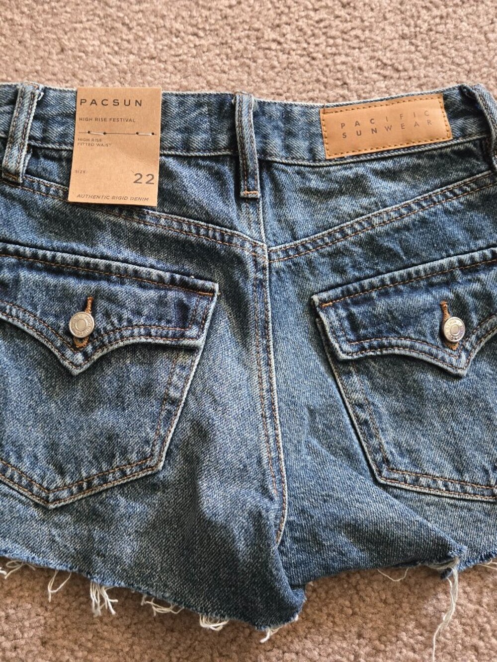 Junior's PacSun High Rise Festival Denim Shorts Size 22